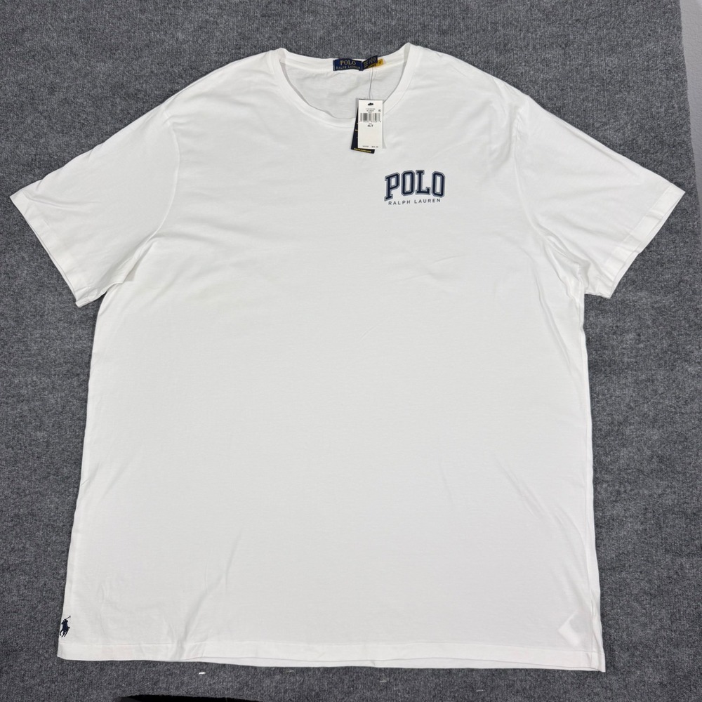Polo Ralph Lauren T-Shirt Graphic Big & Tall Mens 4XLT White Cotton NEW* STAINED